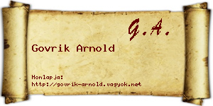Govrik Arnold névjegykártya